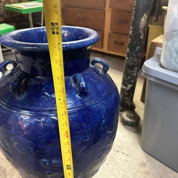 Chinese Cobolt Blue glazed martaban jar with Handles - Picture 3 of 6